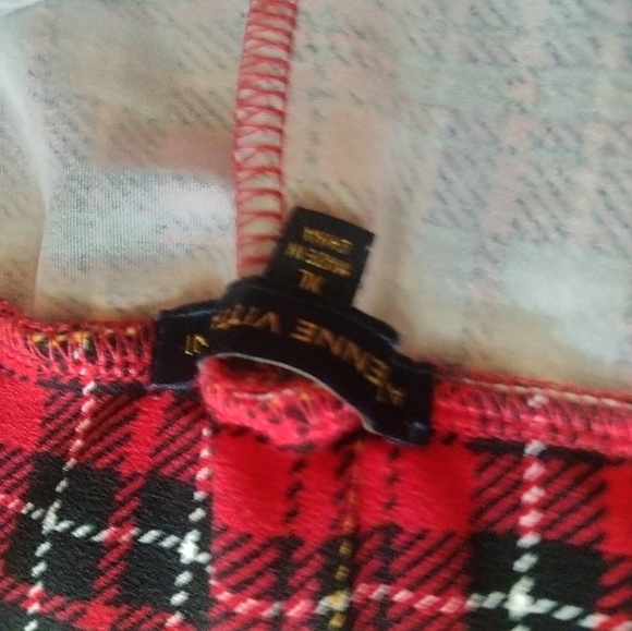 Women's Adrian vitadini red plaid stretch pants size XL - Picture 5 of 5